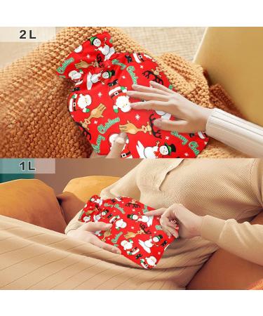 Heat Bottle 1L | Plush Warming Bag with Merry Christmas Santa Cover | Leak-Proof for Winter Sports & Outdoor Comfort - Buy Online on GoSupps.com