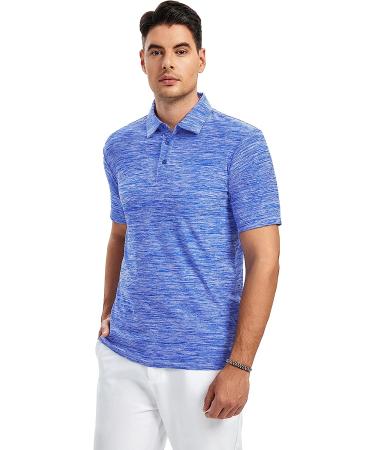 SAMERM Men's Long Sleeve Moisture Wicking Golf Polo Shirt - Blue13, XL - Buy Online on GoSupps.com