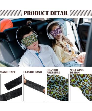 6 Pcs 3D Sleep Mask for Women Men - Leopard Print Pattern | Contoured Cup Night Blindfold with Adjustable Strap for Travel Nap Meditation - Buy Online on GoSupps.com