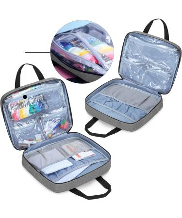 LoDrid Embroidery Kit Project Bag with Starter Kit - Portable Craft Carry Case for Embroidery Supplies and Cross Stitch Kits - Ideal for Beginners - Gray - Buy Online on GoSupps.com