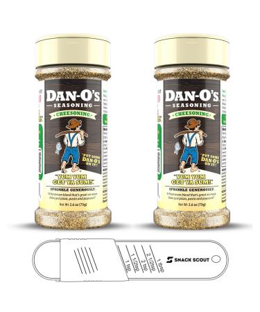 Dan-O's Cheesoning Seasoning - 2.6oz (Pack of 2) Bundle With Snack Scout Measuring Spoon