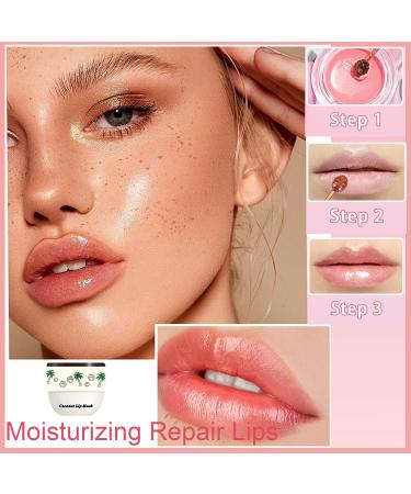 1 PCS Bee Lip Balm Honey Pot - Exfoliating Coconut Overnight Mask & Hydrating Scrub for Dry Cracked Lips - Buy Online on GoSupps.com