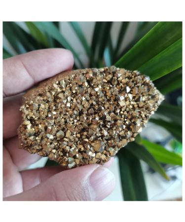 Natural Crystal Rough 100g Natural Electroplating Gold Crystal Cluster Titanium Geode Cluster DIY Bare Stone Materials Jewelry Making 1pc Decoration 70-100g