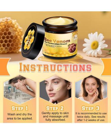 TRWLCFF Bee Venom Skin Restoration Cream Professional Repair & Wrinkle Care Formula & Repair Reduces Blemishes for All Skin Type (2PCS) - Buy Online on GoSupps.com