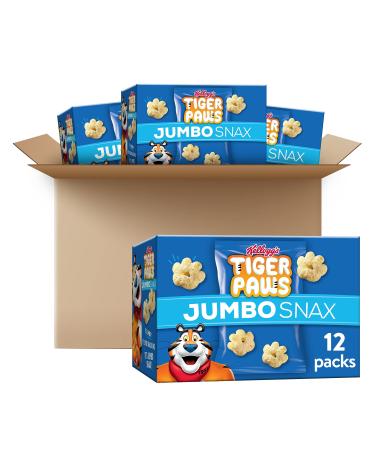 Kellogg's Tiger Paws Jumbo Snax, Cereal Snacks, Original, On the Go, 12 Count (Pack of 4)