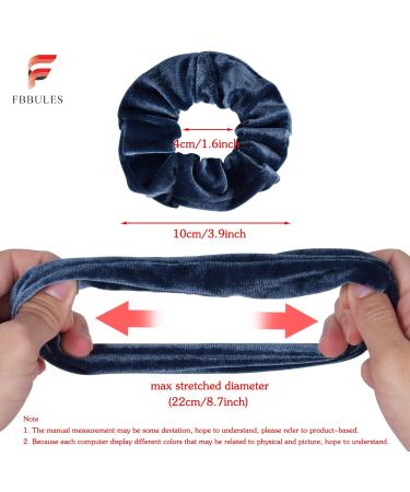 Fbbules 12-Piece Velvet Scrunchies Set | Colorful Elastic Hair Ties for Women & Girls | Best Hair Bands for Ponytails - Buy Online on GoSupps.com