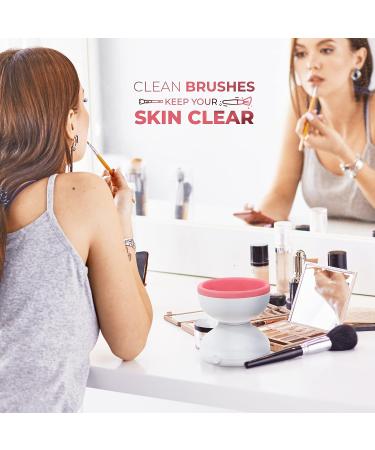 Electric Makeup Brush Cleaner Machine by InfinityyS | USB Automatic Cleanser for All Brushes - Easy to Use - Pink - Buy Online on GoSupps.com