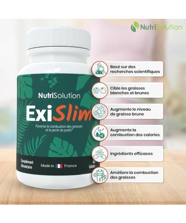 ExiSlim by Nutrisolution | Powerful Fat Burner | Contains Perilla Turmeric Vegan | Weight Loss Support | Men & Women | 60 Capsules | Made in France - Buy Online on GoSupps.com