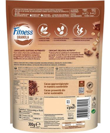 Nestl Fitness Granola Cioccolato con Avena e Cereali Integrali Fitness Chocolate Muesli with Oats and Whole Grains 4 x 300 g + Italian Gourmet polpa 400 g - Buy Online on GoSupps.com