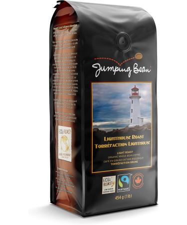 Jumping Bean Lighthouse Roast Fairtrade Organic Whole Bean Coffee ECO2Roast Premium Coffee Non-GMO Light Roast 454g Light Roast 454 g (Pack of 1) - Buy Online on GoSupps.com