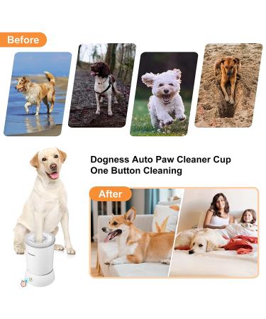 Portable Automatic Dog Paw Cleaner with Soft Silicone Bristles - Ideal for Small & Medium Sized Dogs - White - Buy Online on GoSupps.com