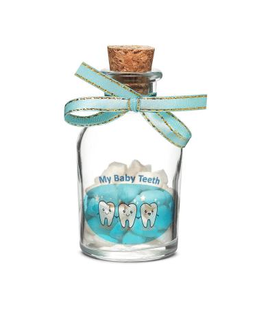 Baby Teeth Keepsake Glass Holder | Boy/Girl Tooth Fairy Gift | Blue - Buy Online on GoSupps.com