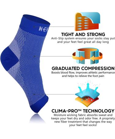NEWZILL Plantar Fasciitis Socks - Arch Support Compression Sleeve for Swelling & Heel Spurs - Comfortable Ankle Brace (XXL Blue - Buy Online on GoSupps.com