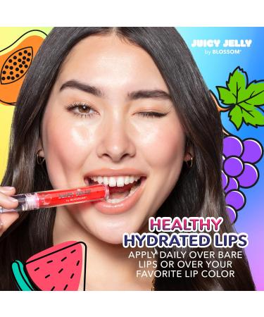 Blossom Lip Gloss Juicy Jelly Moisturizing Fruit Flavored Nourishing High Shine Lip Oil with Doe Foot Wand Applicator 0.09oz Grape - Buy Online on GoSupps.com