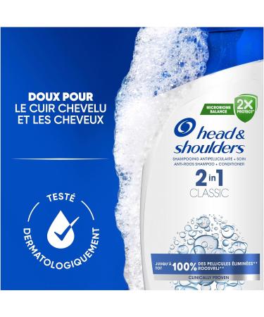 Head & Shoulders Classic 2 in 1 Anti-Dandruff Shampoo 625ml. Up to 100% Dandruff Control Clinically Proven. All Hair Types. Daily Use. Refreshing - Buy Online on GoSupps.com