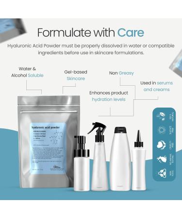 Pure Hyaluronic Acid Powder (0.52 oz. / 15 Grams) 1800 kDa+ for Skin Cosmetic Grade Hyaluronic Acid High Molecular Weight Powder DIY Hyaluronic Acid Serums 0.52 Ounce (15 g) - Buy Online on GoSupps.com