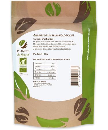 Plan te au Naturel Organic Brown Flax Seeds - 1kg (Linum usitatissimum) - Buy Online on GoSupps.com