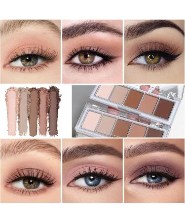 Palette de fards paupi res neutres nude marron 5 couleurs avec fini mat velout fards paupi res taupe nude aux tons froids maquillage naturel pour tous les jours Mod le A - Buy Online on GoSupps.com