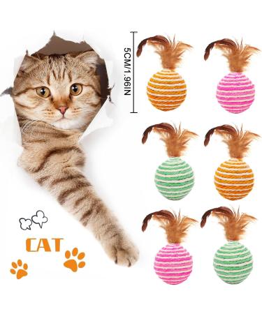 Shengruili Cat Sisal Balls - Set of 6 Eco-Friendly Interactive Toys for Kittens & Cats - Buy Online on GoSupps.com