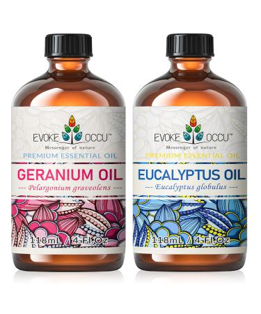 EVOKE OCCU Geranium Essential Oil and Eucalyptus Essential Oil - 4 Fl Oz