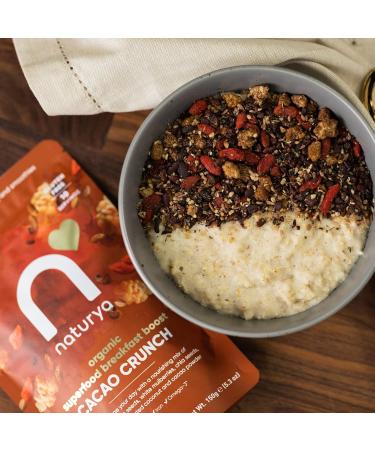 Naturya Organic Cacao Crunch Breakfast Boost - Rich in Omega-3 and Protein with Hemp Seeds Mulberries Chia Gluten-Free Vegan - 150g - Buy Online on GoSupps.com