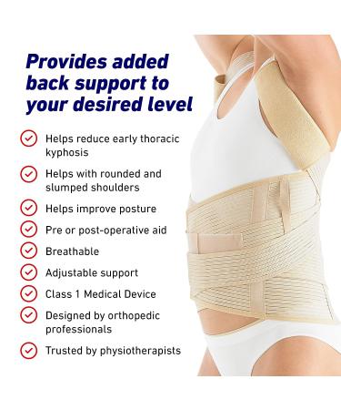 Neo G Dorsolumbar Support Brace - Large (33.5 - 39.4 In / 85 - 100 cm) - Posture Correction & Lumbar Support for Kyphosis, Rounded Shoulders, Aches - Fully Adjustable - Class 1 Medical Device (Tan) - Buy Online on GoSupps.com
