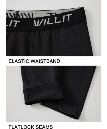 Willit Boys' Quick Dry Compression Basketball Leggings - Black, Medium | Youth Sports Tights & Base Layer - Buy Online on GoSupps.com