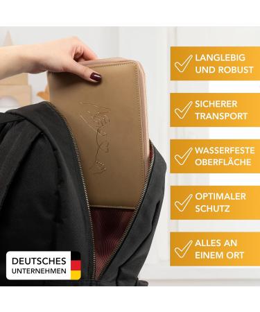 Ryvalz Elegant Mother's Passport with Digital Pregnancy Diary | Stylish Protective Cover & Zipper Compartment - Caffe Latte - Buy Online on GoSupps.com