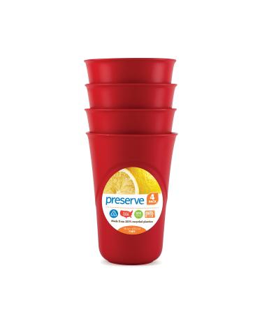 Preserve Everyday 16 Ounce Cups, Set of 4, Pepper Red