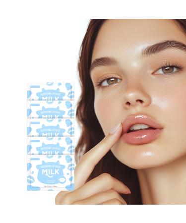 5 Pieces Milk Nourishing Lip Mask Sleep Mask Collagen Crystal Care Gel Pads For Moisturizing Minimize Fine Lines Remove Dead Skin Anti Chapped Pads Lip Mask (5 Pieces) Milk-5 Pieces