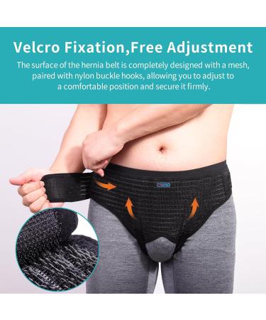Buy Adjustable Hernia Belts for Men & Women - Inguinal Support Truss with 4 Compression Pads | Medium Black - Buy Online on GoSupps.com