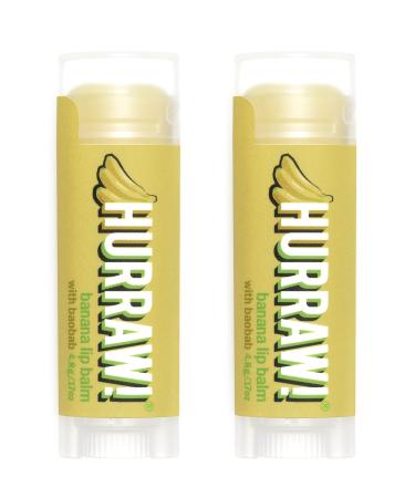 Hurraw! Banana Lip Balm 2 Pack: Organic Certified Vegan Cruelty and Gluten Free. Non-GMO 100% Natural Ingredients. Bee Shea Soy and Palm Free. Made in USA