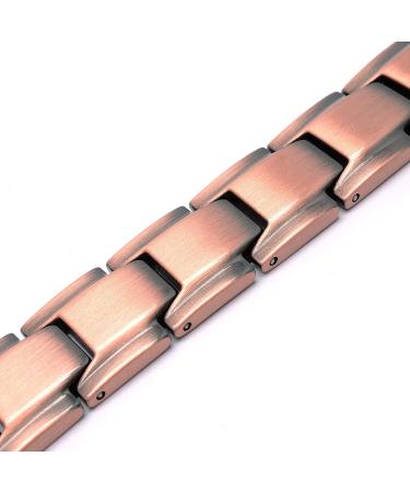 MagnetRX Pure Copper Magnetic Therapy Bracelet for Arthritis & Carpal Tunnel Relief - Men's Leo Style, Adjustable Length - Includes Sizing Tool - Buy Online on GoSupps.com