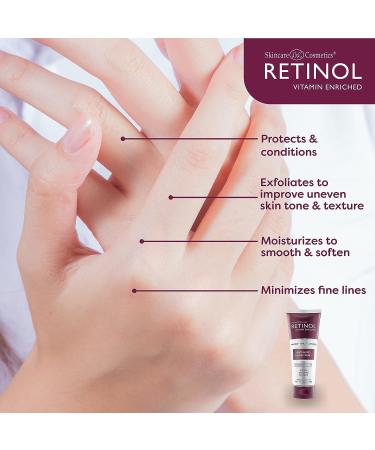Retinol Anti-Aging Hand Cream | Nourishing Formula for Younger Looking Hands | Protects Skin, Nails & Cuticles - Vitamin A Infused (Cucumber) - Buy Online on GoSupps.com