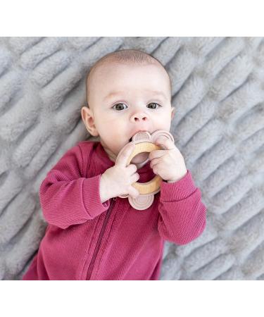 Natural Wood & Silicone Butterfly Baby Teether 3M+ - Vanilla Cream - Buy Online on GoSupps.com