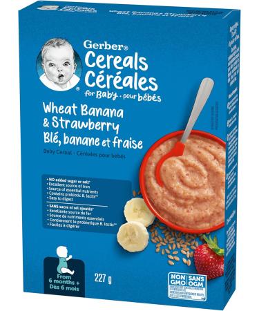 Nestle Gerber Nestle Gerber Wheat with Banana and Strawberry Baby Cereal 227g Box - Buy Online on GoSupps.com