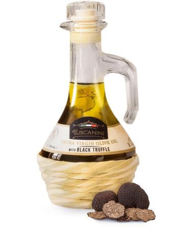 Tuscanini Black Truffle Oil Made With Premium Italian Extra Virgin Olive Oil Real Truffle Shavings in the Bottle 8.5oz Cold-Pressed Fine Tasting Non GMO Product of Italy