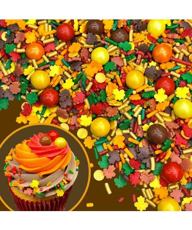 Fall Themed Edible Sprinkles for Cake Decorating - Thanksgiving Sprinkles for Baking Desserts, Cupcakes, Ice Cream, Caramel Apples - Buy Online on GoSupps.com