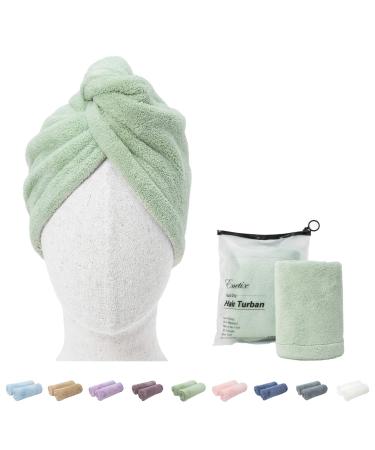 ENETIX 2 pieces microfiber towel for women hair quick-drying 25 70 cm super absorbing anti-frizz hair turban fast drying hair towels with button (mint) - Buy Online on GoSupps.com