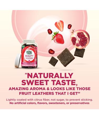 Secret Nature Fruit Beauty Chews - Vitamins A & E Biotin CoQ10 for Healthy Hair Skin & Nails - Gummy Strawberry & Pomegranate (60 Count - Buy Online on GoSupps.com