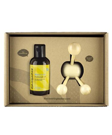 Naissance Work It Out: Muscles & Joints Massage Oil & Wooden Gift Set - Rosemary & Black Pepper - Ideal for All Occasions - International Shipping - Buy Online on GoSupps.com