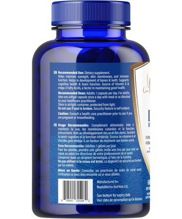 MapleMarine Nutrition Maris Halal Cod Liver Oil 1000 mg with DHA EPA Vitamin A Vitamin D 60 softgels - Buy Online on GoSupps.com