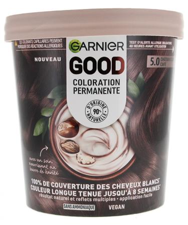 Garnier Garnier - Permanent Hair Colour - Ammonia-Free - 90% Natural Ingredients - Shea Butter - 100% White Hair Coverage - GOOD Light Brown Coffee 5.0