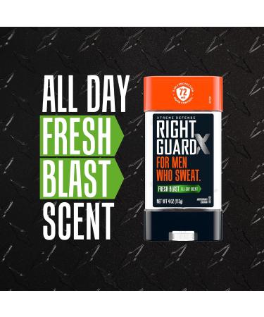 Right Guard Xtreme Defense Antiperspirant & Deodorant Gel 5-in-1 Protection For Men Blocks Sweat 2X Longer 72-Hour Odor Control Fresh Blast Scent 4 oz. (4 count)(Packaging May Vary) - Buy Online on GoSupps.com