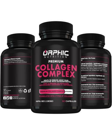 ORPHIC NUTRITION Collagen Peptides Capsules for Women 1800mg Multi Collagen Pills Types I II III V X - Supports Digestive Health Maintaining Strong Joints Tendons Ligaments and Muscles* 90 Caps - Buy Online on GoSupps.com