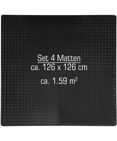 Buy EYEPOWER 4-Pack 1cm Floor Protection Mats - 63x63 Fitness Mat 1.6qm - Durable Edge-Protective Mats for Home Gym - Buy Online on GoSupps.com