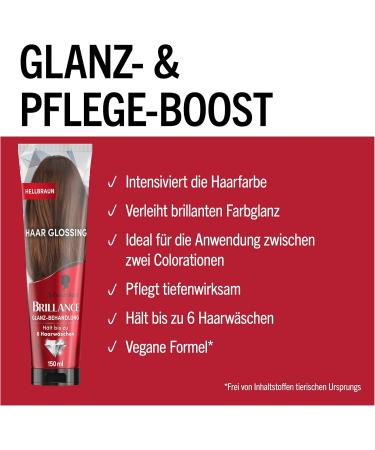 Brillance Traitement brillant pour cheveux ch tain clair (150 ml) nourrit et intensifie la couleur des cheveux peut tre utilis comme un masque capillaire dure jusqu' 6 lavages - Buy Online on GoSupps.com