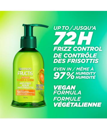 Garnier Fructis Sleek & Shine Anti-Frizz Serum For Frizzy Dry Hair Instant Sleek with Argan Oil 150 mL Anti-Frizz Serum 150 ml (Pack of 1) - Buy Online on GoSupps.com