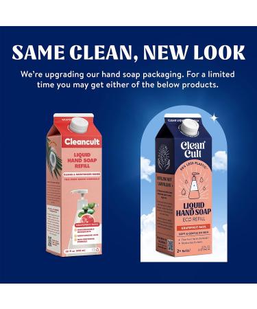 Cleancult Liquid Hand Soap Refills (32oz 3 Pack) - Nourishing & Moisturizing Formula - Eco-Friendly, Chemical-Free - Grapefruit Basil Scent - 32 Fl Oz - Buy Online on GoSupps.com