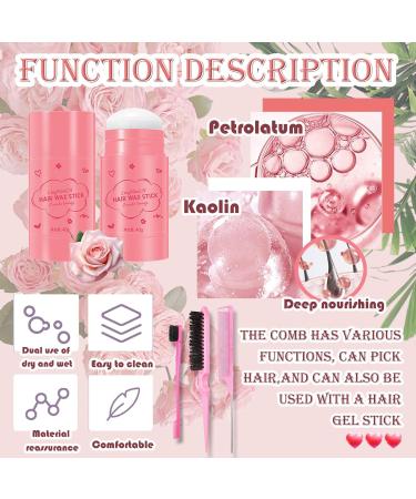 Hair Wax Stick Kit with 3 Brushes Comb Set Long Lasting Non-Greasy Styling Wax for Hair Styling and Flyaways Edge Hair Hair Slick Wax Pomade Stick for Hair Edge Control(4PCS) - Buy Online on GoSupps.com